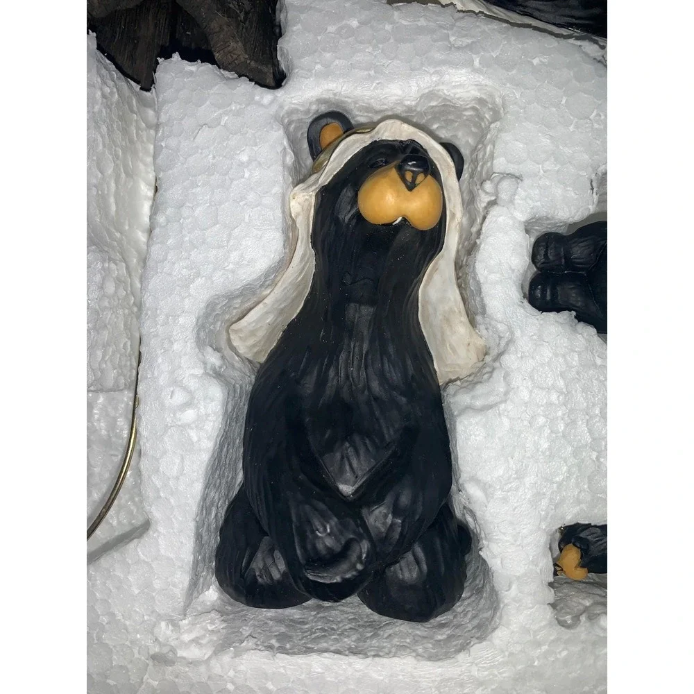 Big Sky Carvers Beartivity Black Bear Nativity Set 50410 Rustic Christmas Decor